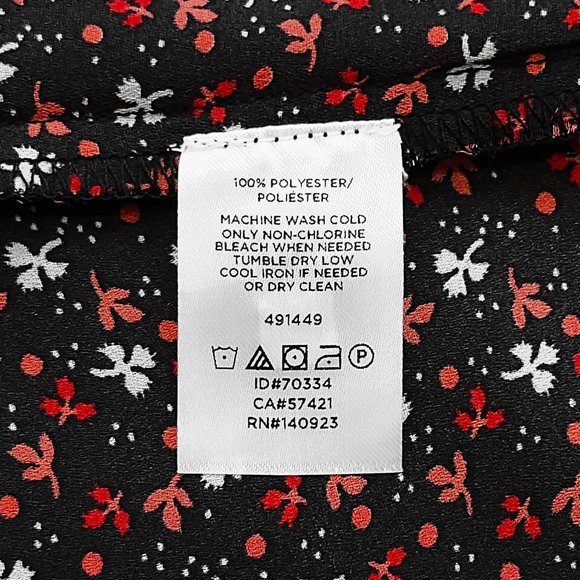 New LOFT Black Floral Dot Ruffle Blouse XS - Picture 8 of 8